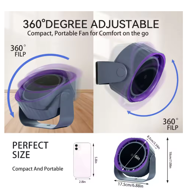 Bladeless Desk Fan with Digital Display